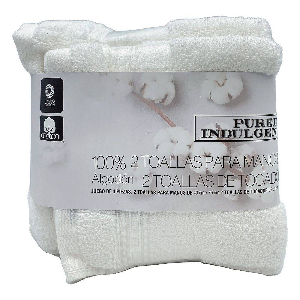 Purely indulgent toallas de mano y faciales (4 un)(blanco)