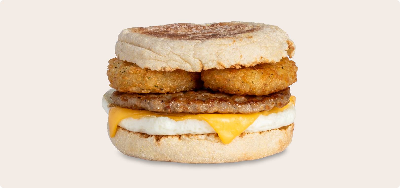 Turkey Sausage, Egg, Cheese & Spud English Muffin