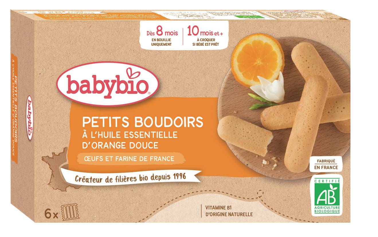 Babybio - Biscuits bébé dès 8 mois boudoirs à l'orange