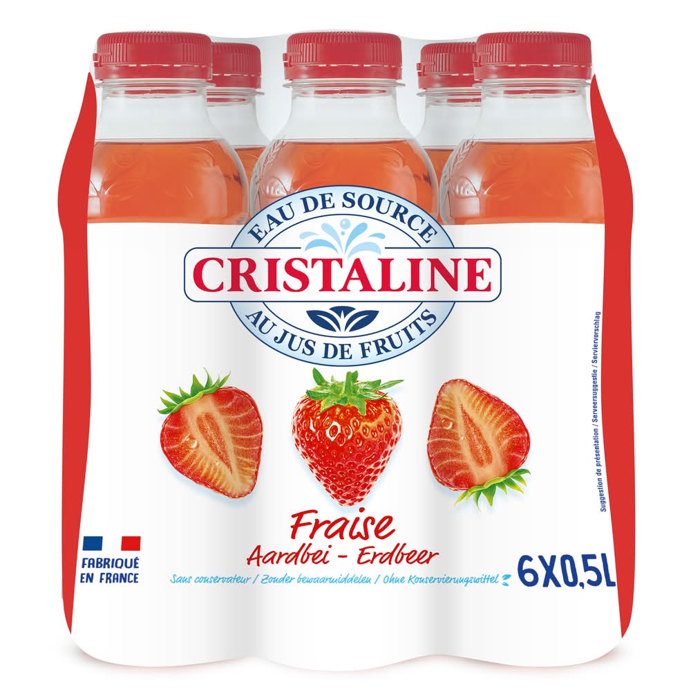 Cristaline - Eau de source au jus de fruits fraise (6 x 500ml)