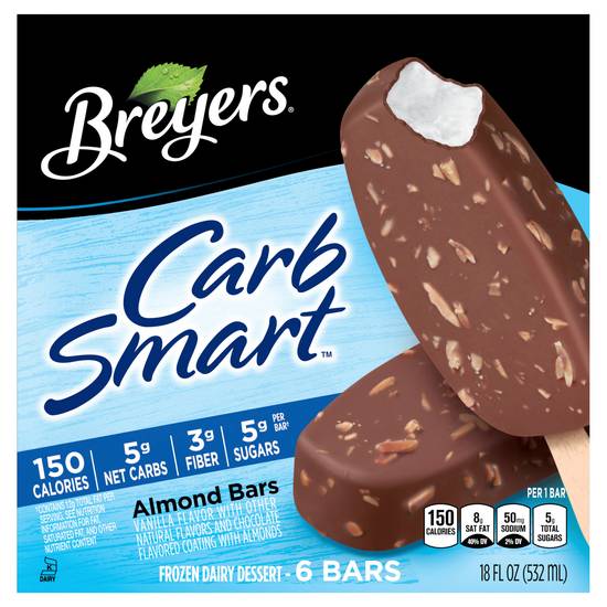 Breyers Carbsmart Frozen Dessert Almond Bars (6 ct)