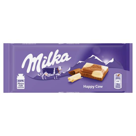 Milka Happy Cows Milk White Chocolate Bar