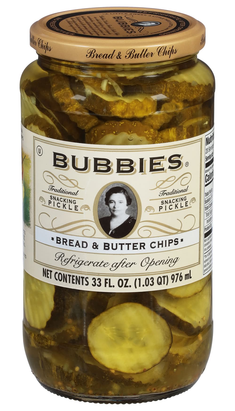 Bubbies Traditional Snacking Pickle, Bread & Butter Chips (33 fl oz)