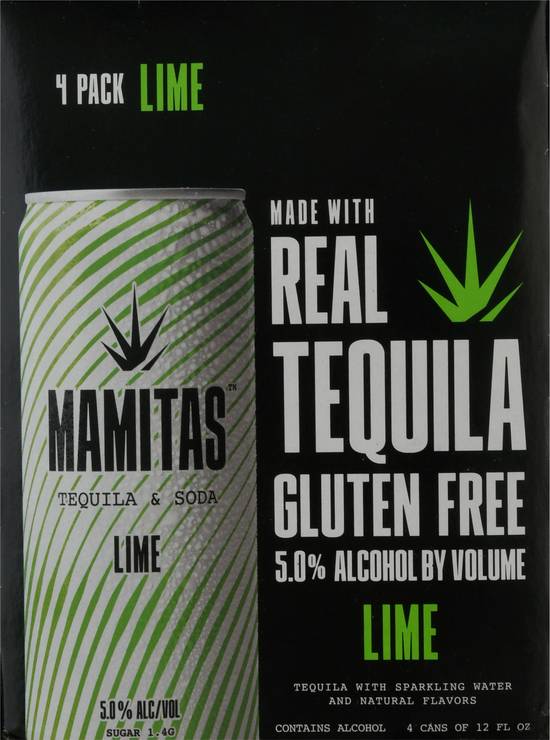Mamitas Lime Tequila & Soda (4 pack, 12 fl oz)