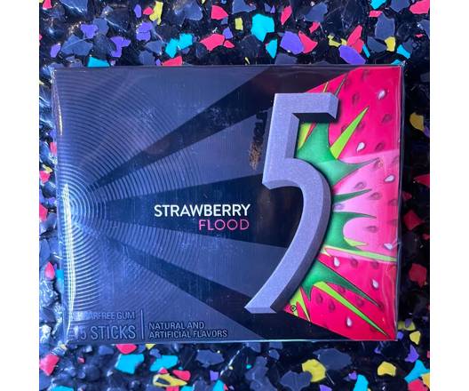 5 Flood Sugarfree Gum Sour Strawberry 40.5g Box