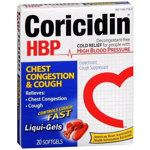 Coricidin HBP Chest Congestion & Cough, Non-Drowsy Liqui-Gels - 20.0 ea