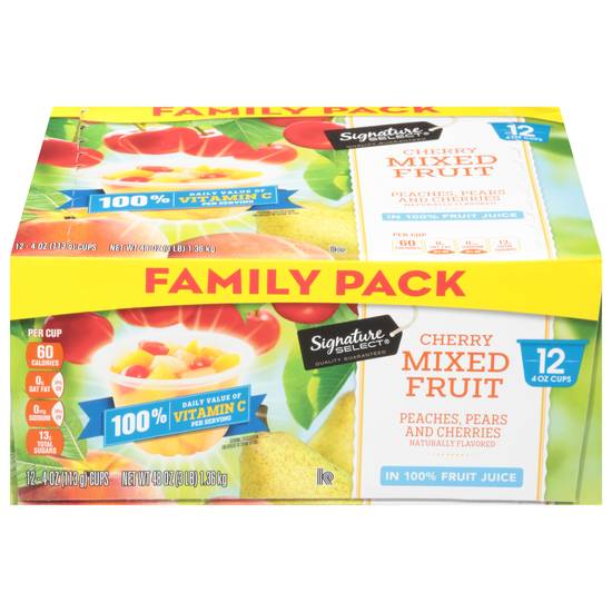 Signature Select Mixed Fruit Family pack (peaches-pears-cherries)