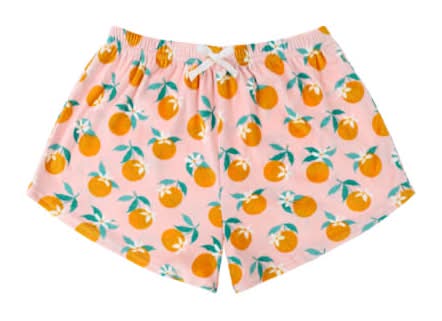 Women's Plush Lounge Shorts Small Oranges