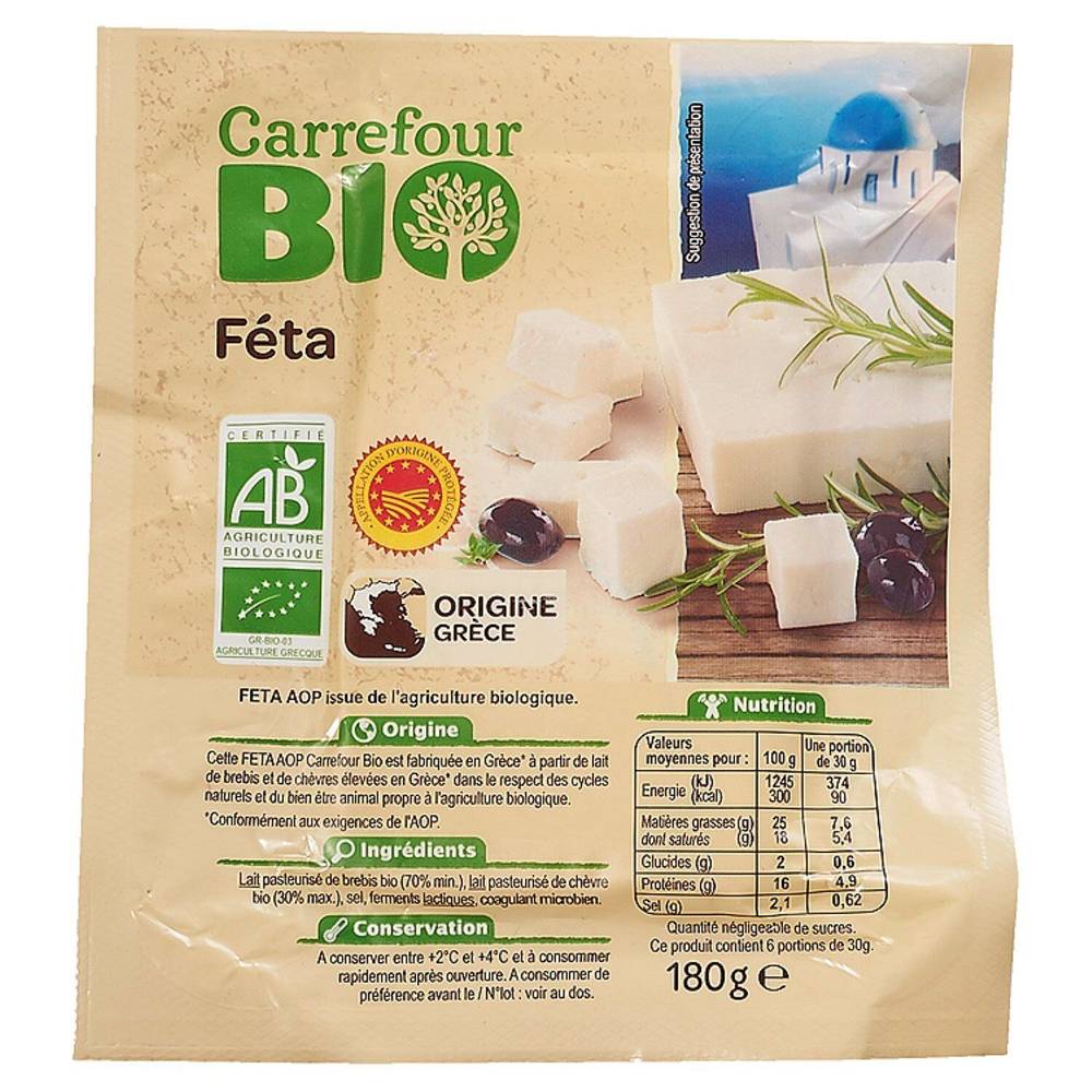 Carrefour Bio - Féta bio origine grèce aop