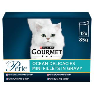 Gourmet Perle Cat Food Pouches Ocean Delicacies 12 x 85g