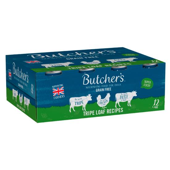 Butcher's Tripe Loaf Recipes Wet Dog Food Tins 12 X 400g