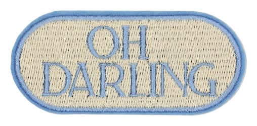 Spring Blue & White Oh Darling Iron-On & Adhesive Patch By Make Market