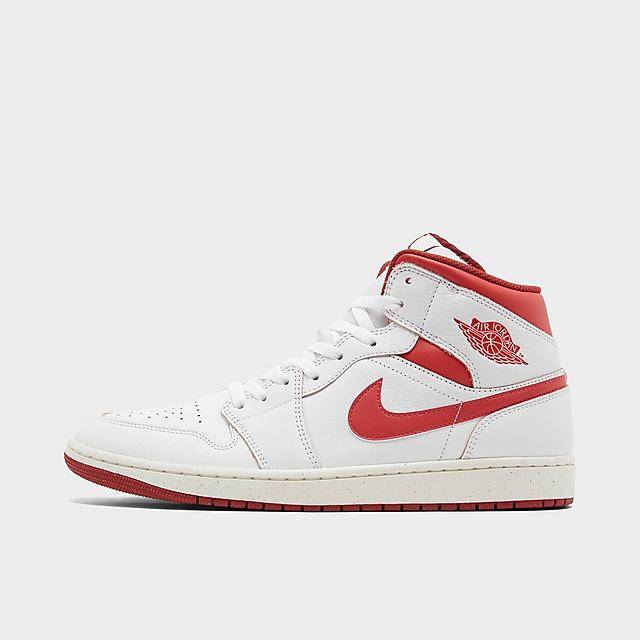 Nike Air Jordan Retro 1 Mid Se Casual Shoes (size 10.5/white-lobster-dune red-sail)