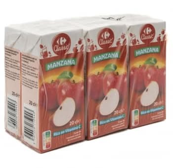 Zumo de manzana Carrefour Classic pack de 6 briks de 20 cl.