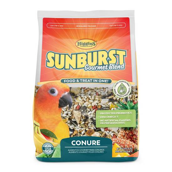 Higgins Sunburst Food & Treat Blend For Conure (3 lbs)