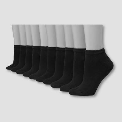 Hanes Cushion Low Cut Socks Value pack, Women, Black (10 ct)