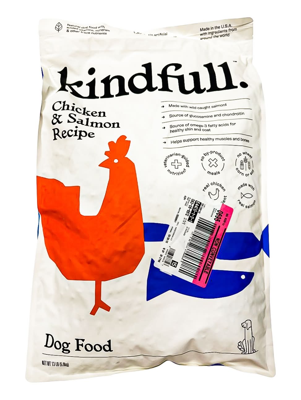 Kindfull Dry Dog Food, Chicken & Salmon (13 lbs)