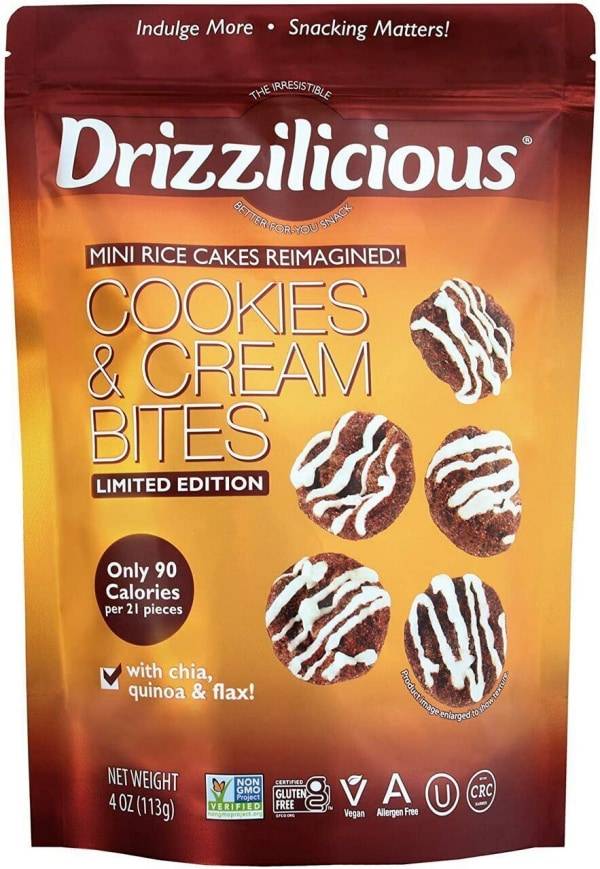 Drizzilicious Mini Rice Cakes Cookies & Cream Bites (4 oz)