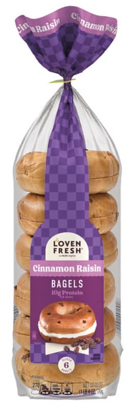 L'oven Fresh Cinnamon Raisin Pre-Sliced Bagels - 6 Count