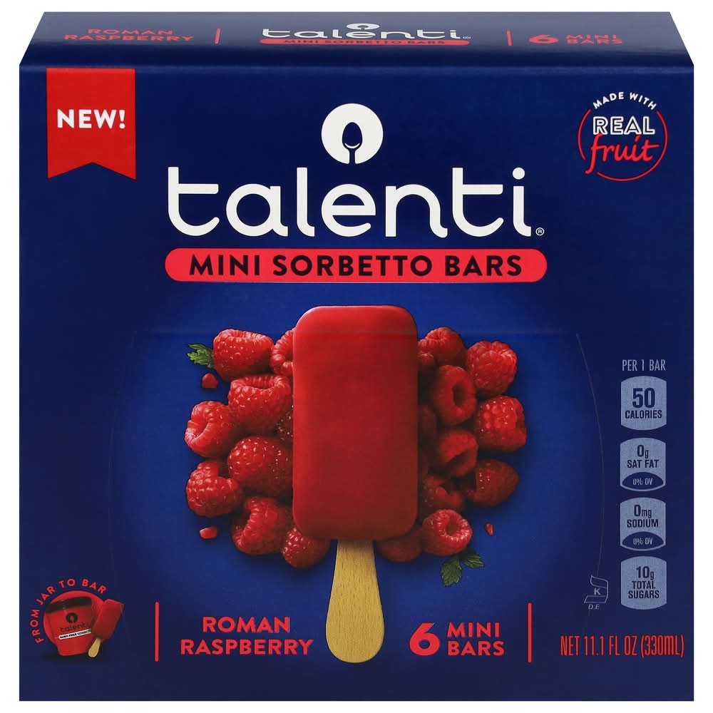 Talenti Roman Raspberry Mini Sorbetto Bars (11.1 fl oz)