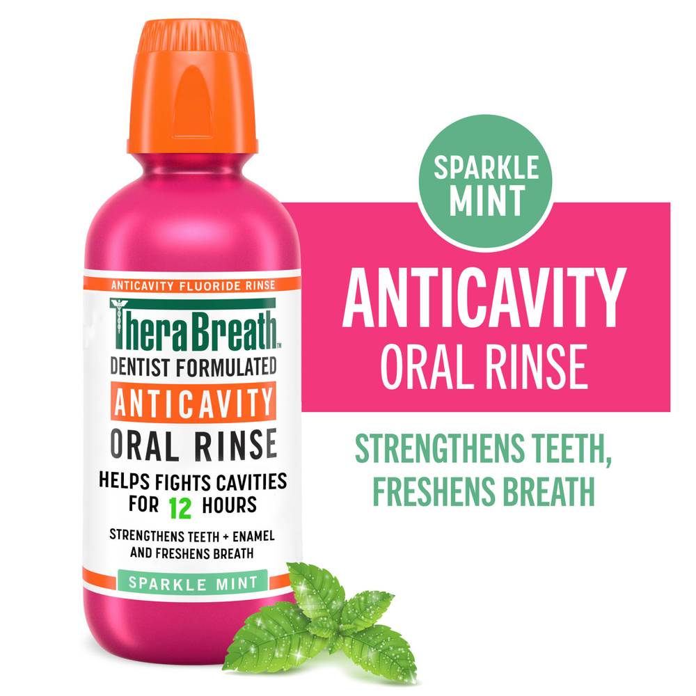 TheraBreath Healthy Smile Anticavity Oral Rinse, Sparkle Mint (16 fl oz)