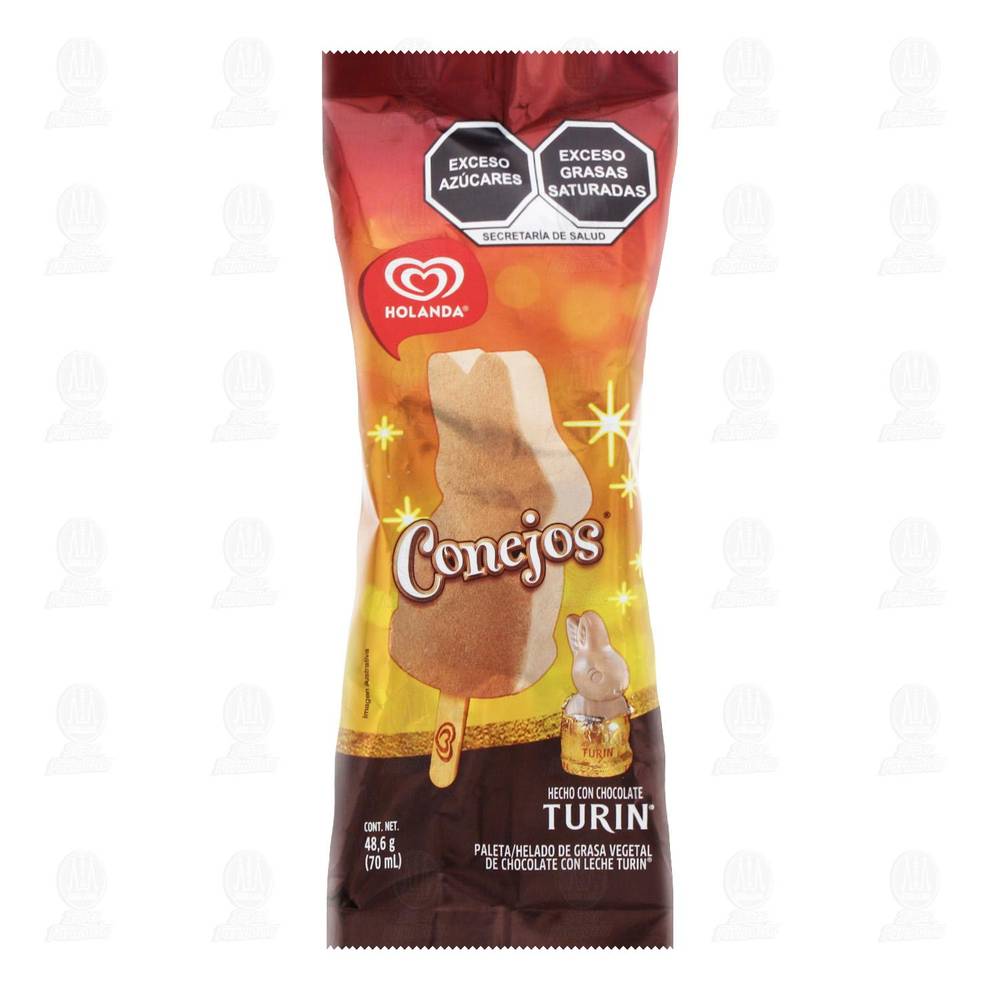 Holanda · Paleta helada conejos con chocolate turin (70 ml)