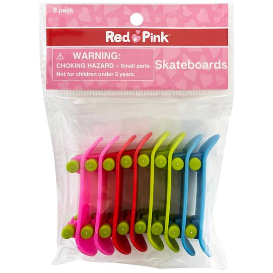 Red & Pink Valentine's Day Finger Skateboards, 8 ct
