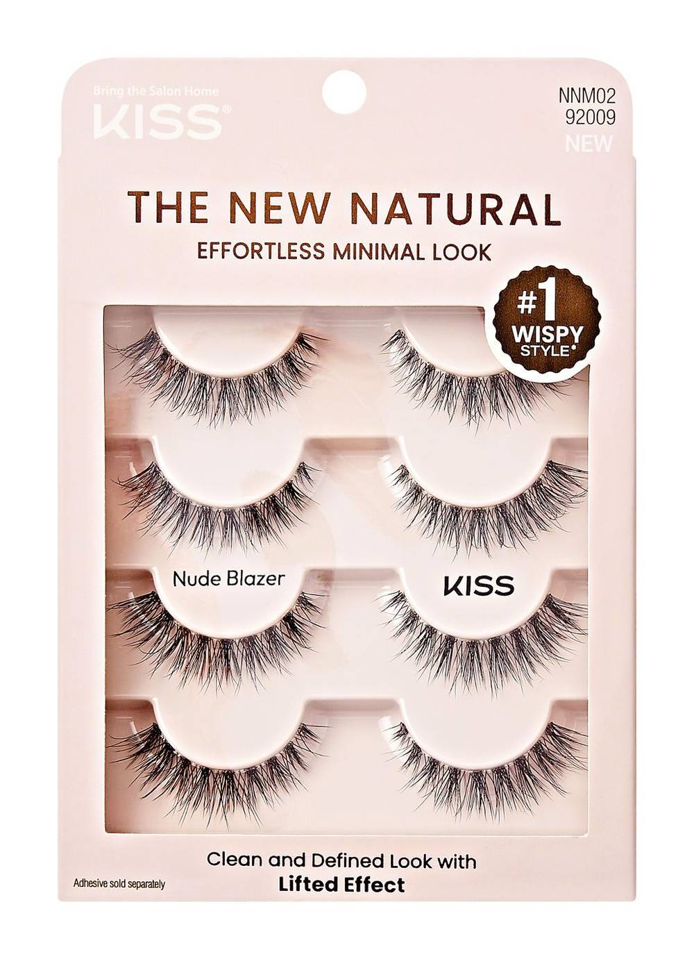 KISS The New Natural False Eyelashes, 12 mm, Black (4 ct)
