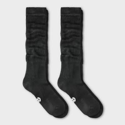 All In Motion Cushioned Scrunch Crew Socks, Women, S, Black