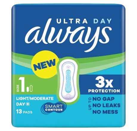 Always Normal (Size 1), Ultra Day Normal Sanitary Pads (13 pack)