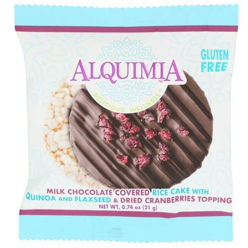 Alquimia Milk Chocolate with Cranberries Topping Rice Cakes 6 Pack