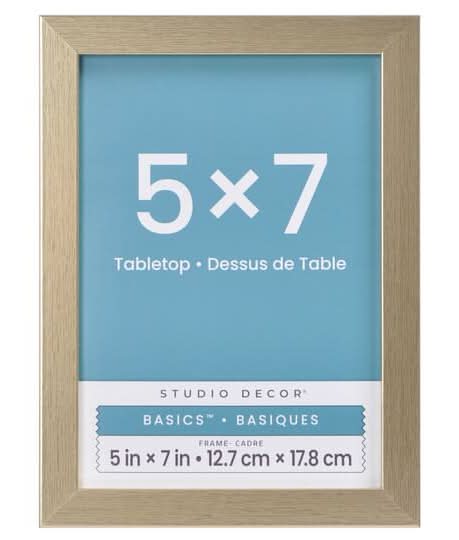 Studio Decor Basics Woodgrain Tabletop Linear Frame, 5x7 in, Gold