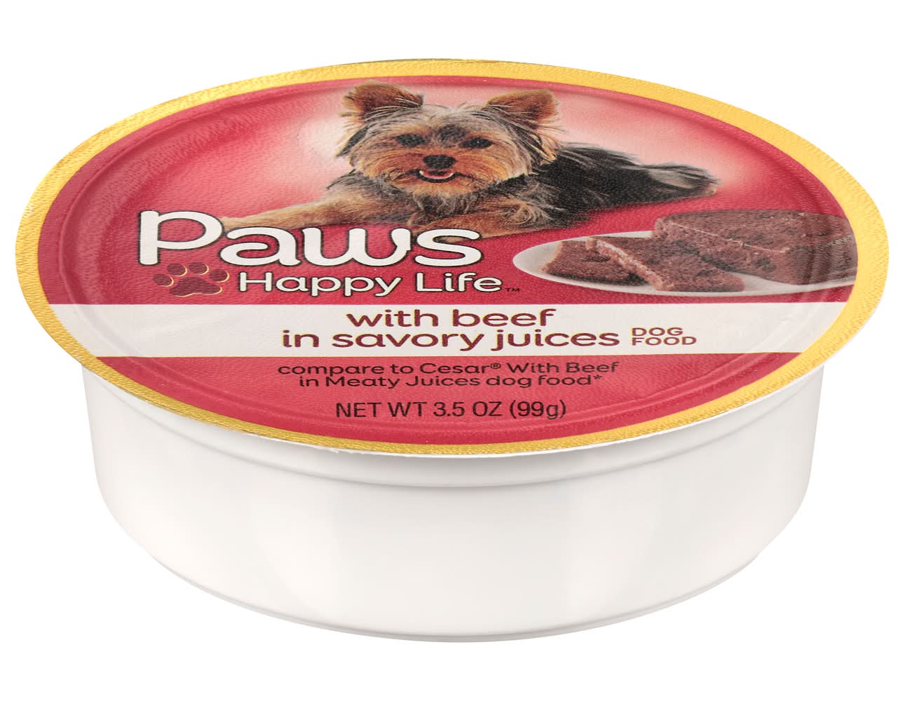 Paws Happy Life Premium Beef in Savory Food Dogs (3.5 oz)