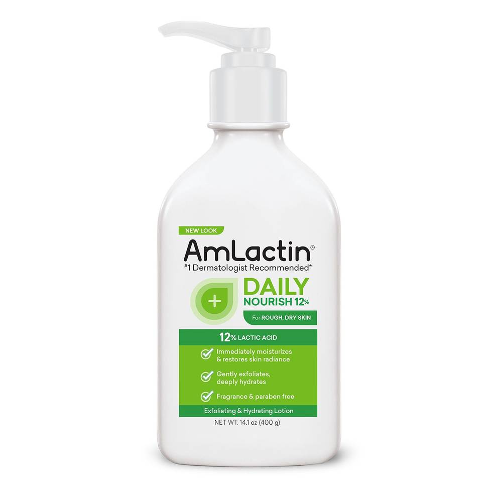 AmLactin Daily Moisturizing Body Lotion , Bottle with Pump, Paraben-Free, 14.1 OZ