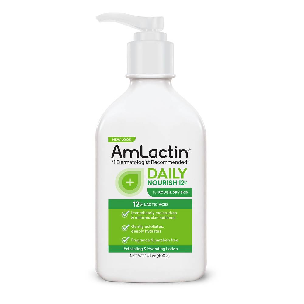 Amlactin Daily Moisturizing Body Lotion , Bottle With Pump, Paraben-Free, 14.1 Oz