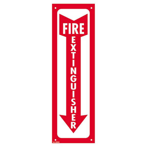 Cosco Glow-In-The-Dark 4" X 13", Red/White Fire Extinguisher Sign