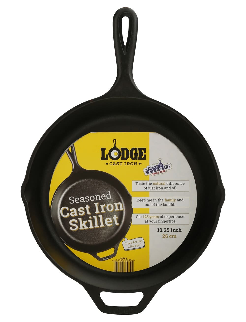 Lodge Skillet Cast Iron With Handle, 10.25 Inches, Black