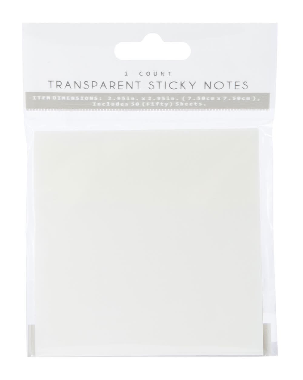 Transparent Sticky Notes With 50 Sheets White