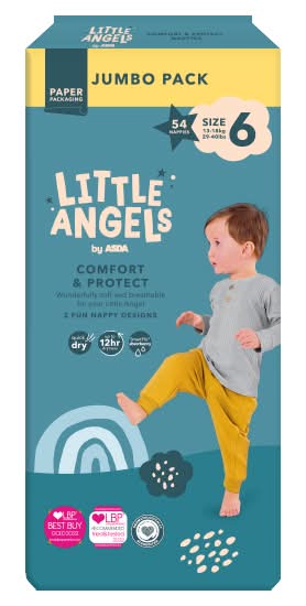 ASDA 6, Little Angels Comfort and Protect Nappies (54 pack)