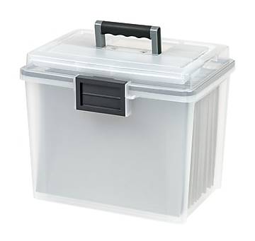 IRIS WeatherPro Portable File Box, Letter Size, Clear (110351)