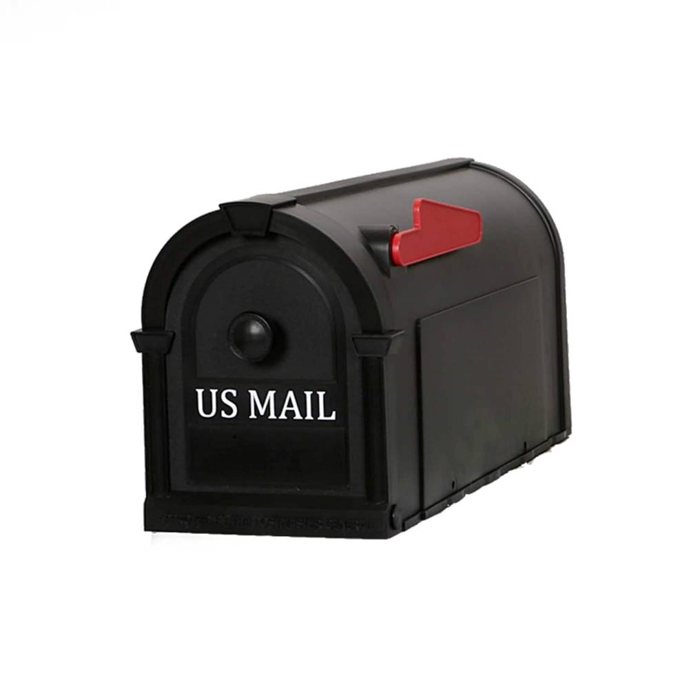 Postal Pro Post Mount Black Plastic Large Mailbox | PP1100BL