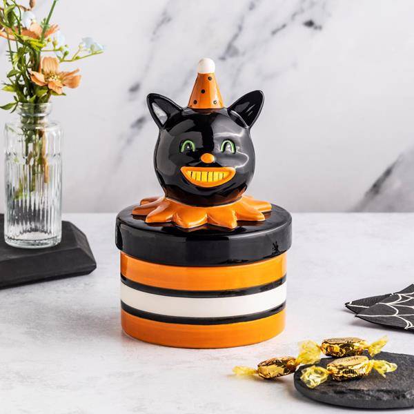 Retro Black Cat Ceramic Canister