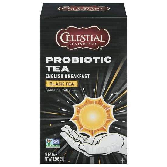 Celestial Seasonings Probiotic English Breakfast Black Tea Bags(18 Ct,1.2 Oz)