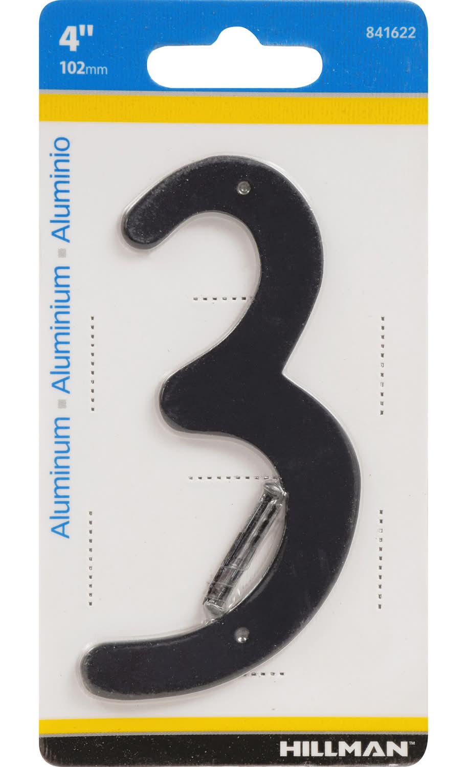 Hillman 4 In. Black Aluminum Nail-On Number 3 1 Pc