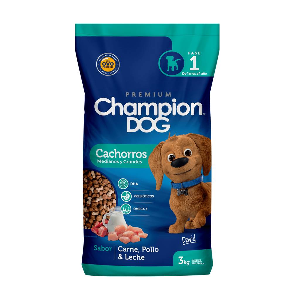 Champion dog alimento cachorros razas medianas y grandes (bolsa 3 kg)