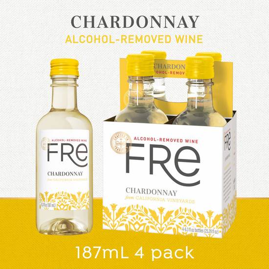Fre Chardonnay White Wine Alcohol Removed (4 pack, 6.32 fl oz)