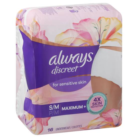 Always Discreet S/M Maximum Underwear (16 ct)