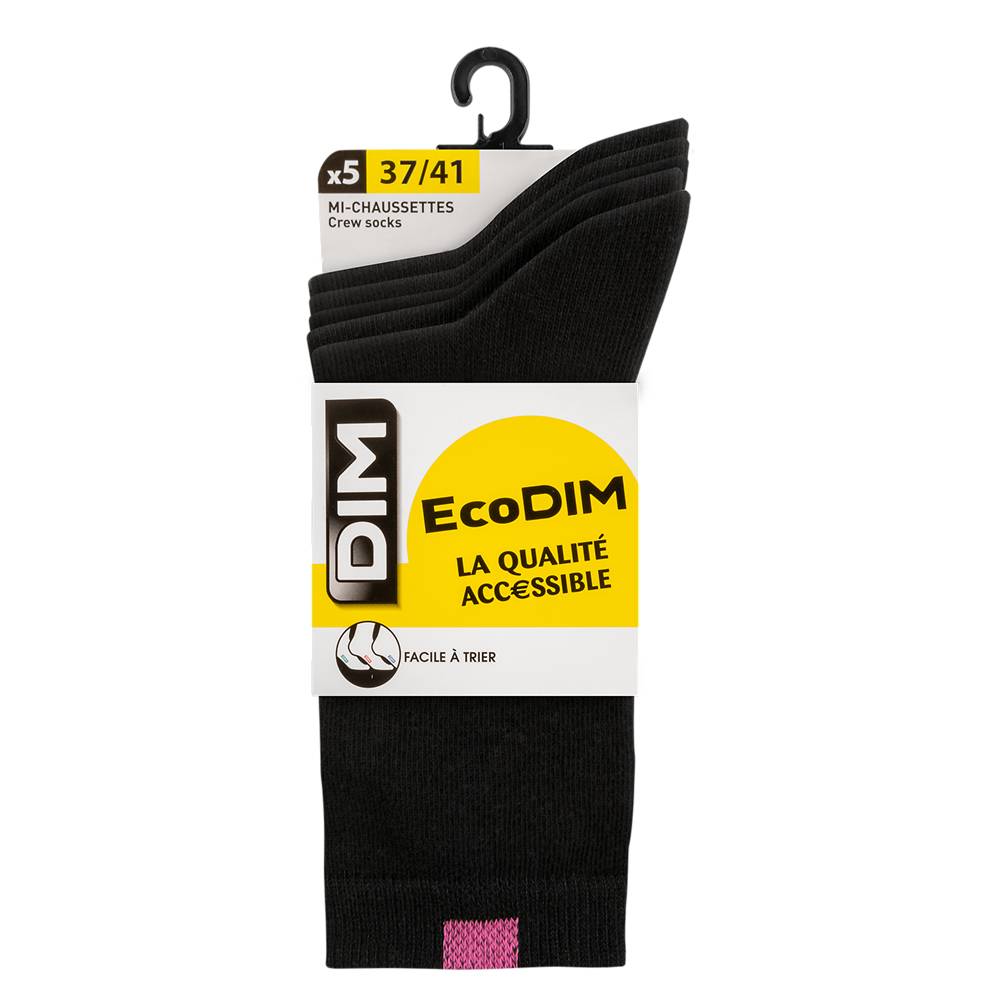 Dim - Mi-chaussettes ecodim femme (5 pièces)