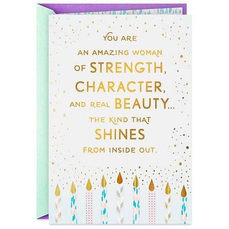 Hallmark Birthday Card for Her (You're An Amazing Woman Confetti and Candles)  E66 - 1.0 ea