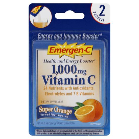 Emergen-C Vitamin C Super Orange Dietary Supplement (2 ct)